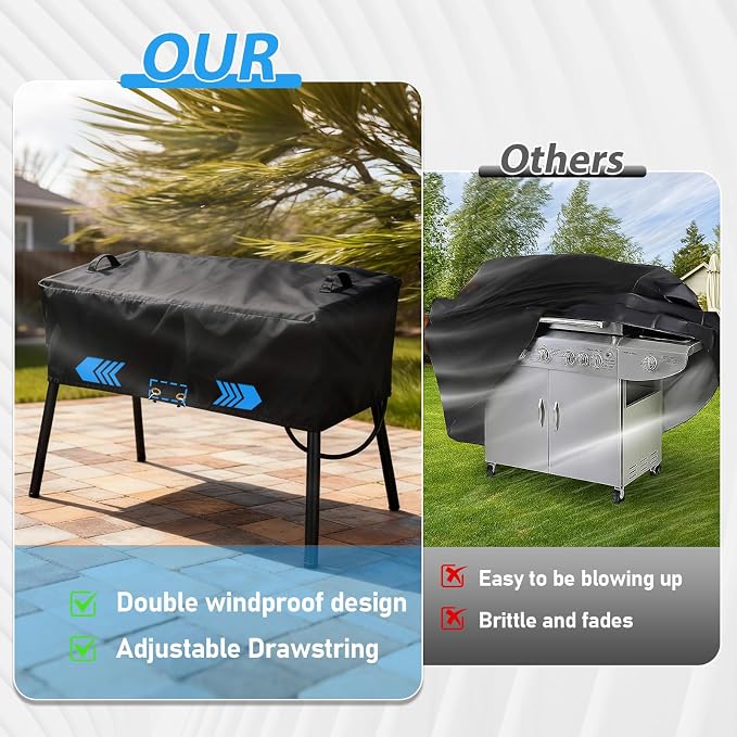 Utheer Grill Cover for Camp Chef 3 Burner Stoves, Heavy Duty 600D Waterproof Fabric Grill Cover for Camp Chef PRO90, SPG90B, TB90LW, TB90LWG, TB90LWG15, with Stove Carry Bag