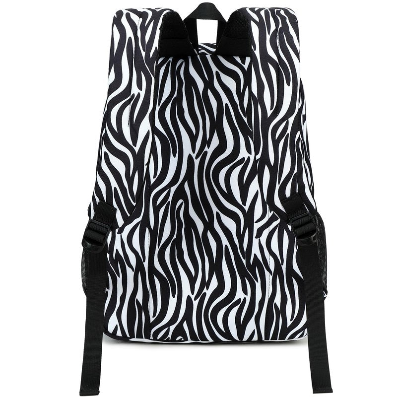 abshoo Classical Basic Zebra Print Womens School Backpack For College Teen Girls Water Resistant Bookbag (Zebra Black)