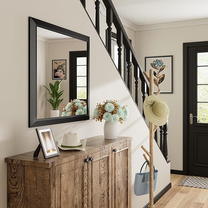 Briivue 60x28 Inch Black Bathroom Mirror