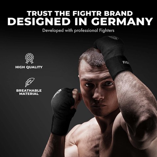 FIGHTR® Gel Inner Gloves - Enhanced Stability & Quick Wrapping | Boxing, MMA, Muay Thai | Long Wrist Wraps