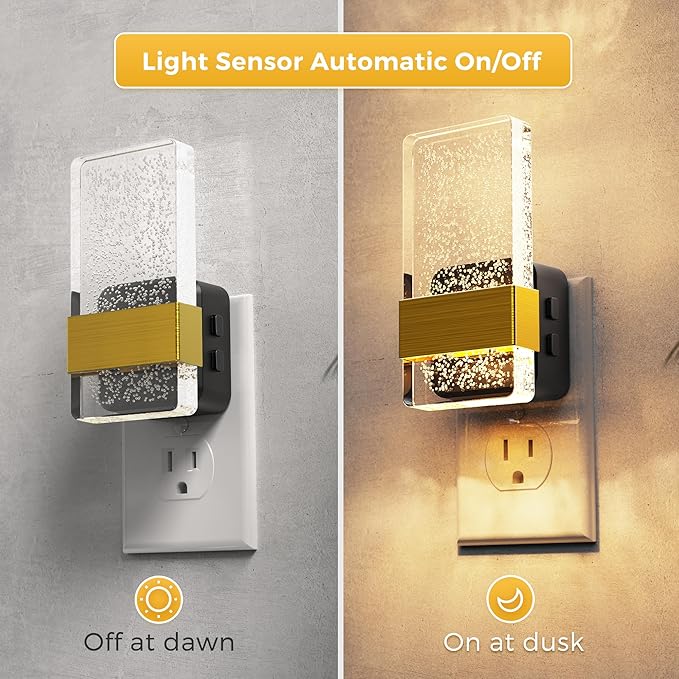 L LOHAS LED Night Light, 2 Pack 3CCT Night Lights Plug Into Wall,
