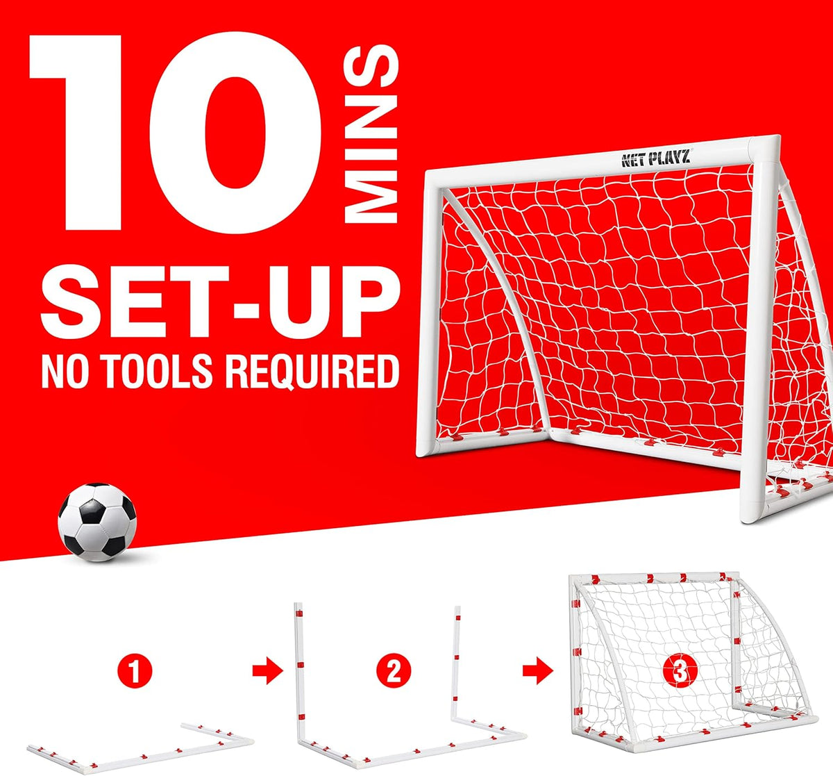 Skiennix Backyard Soccer Goal - High-Strength Weatherproof Net for Quick Setup | Durable Design
