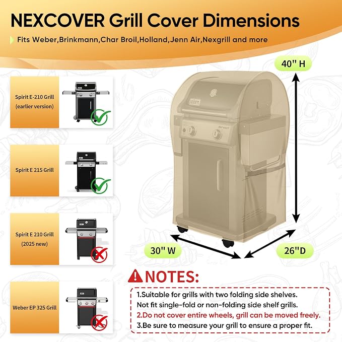 NEXCOVER Grill Cover, 30 Inch Waterproof BBQ Cover, 600D Heavy Duty Gas Grill Cover, Fade Resistant, Rip Resistant Barbecue Cover for Weber,Brinkmann, Char Broil, Holland, Jenn Air