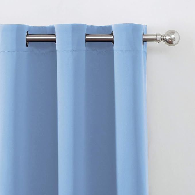 LEMOMO Sky Blue Blackout Curtains/38 x 54 Inch/Set of 2 Panels Thermal