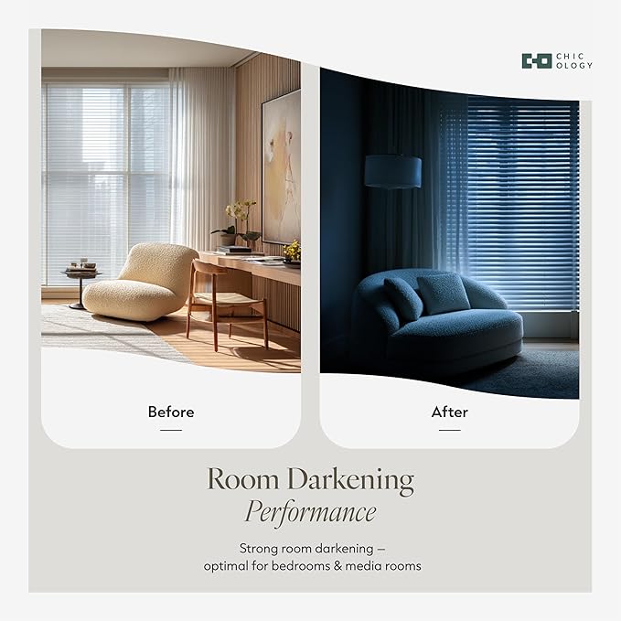 CHICOLOGY Mini Blinds, Window Shade, Midnight White