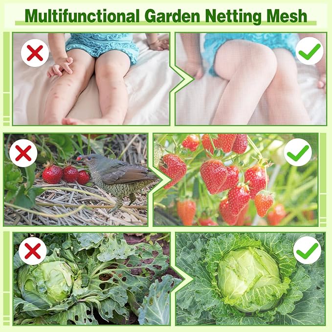 ANPHSIN Stronger Garden Mesh Netting - 10 x 12 ft PP Nanocomposite Bird Net Barrier, Mosquito Netting Screen for Outdoor Plants Vegetables Patios Balconies Terraces, Shading Rate 20% (White)