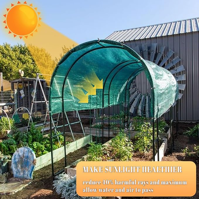 Cool Area 40% 8x20ft Sunblock Shade Cloth Cover Mesh UV Resistant Net for Garden Flower Plant Greenhouse, Dark Green