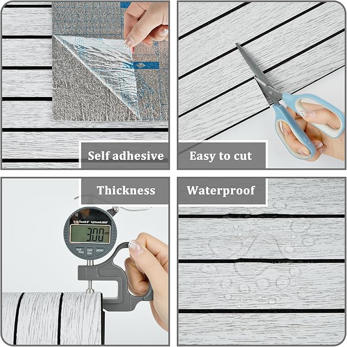 White/Grey Wood Panels for Wall Peel and Stick 3D Wood Slat Wall Panels 197"x