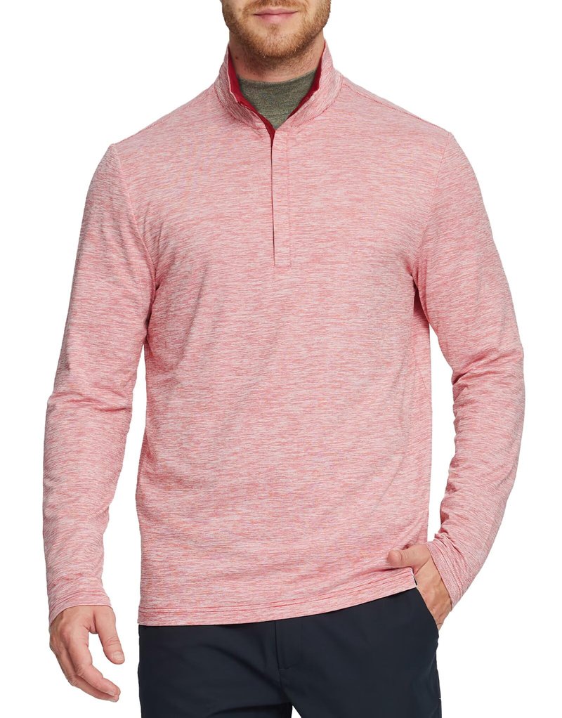 M MAELREG Sweatshirts for Men Pullover Performance Mock Neck Pin Stripe Heather Athletic Golf 1/4 Zip Pullover Mens