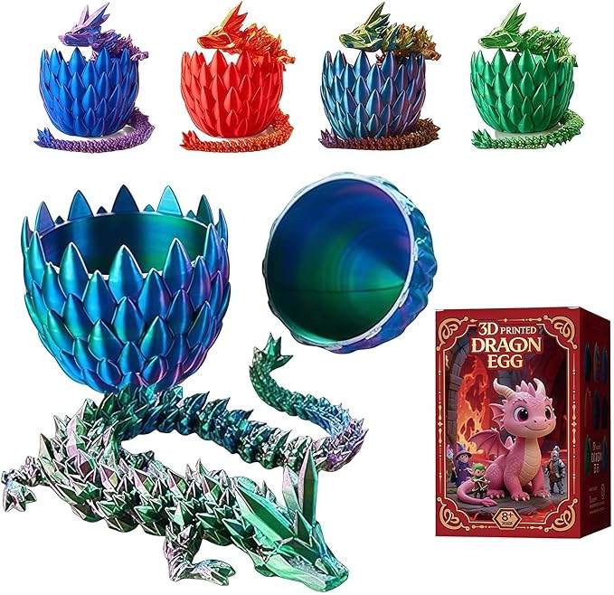 15inch 3D Printed Dragon Eggs Fidget Toys,Mystery Crystal Dragon Egg for Easter Basket Stuffers, Easter Toys & Decor – Unique Easter Basket Essentials for Kids & Collectors