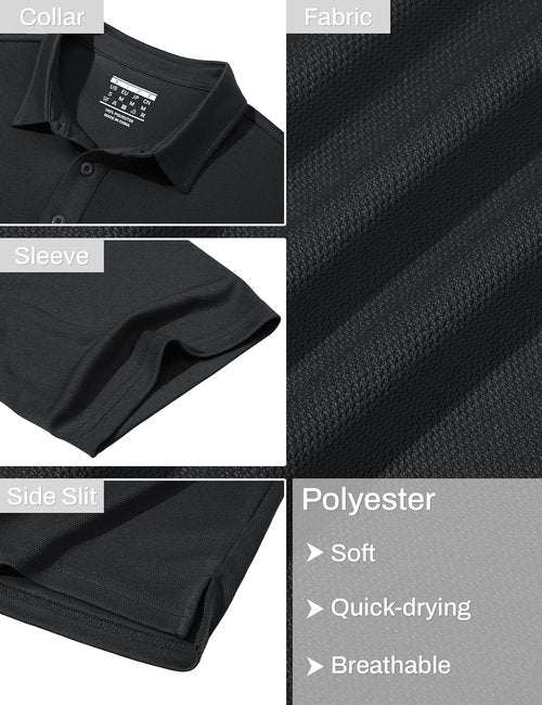 MAGCOMSEN Men's Polo Shirt - Short Sleeve Collared Golf Shirt with Pocket | Moisture-Wicking, Quick-Dry Performance
