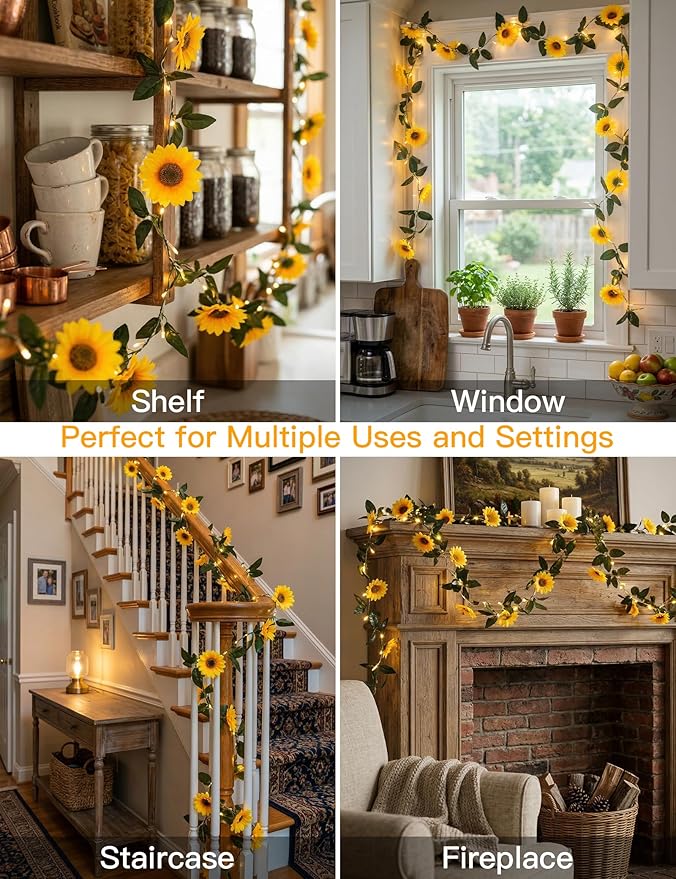 suddus Artificial Sunflower Garland