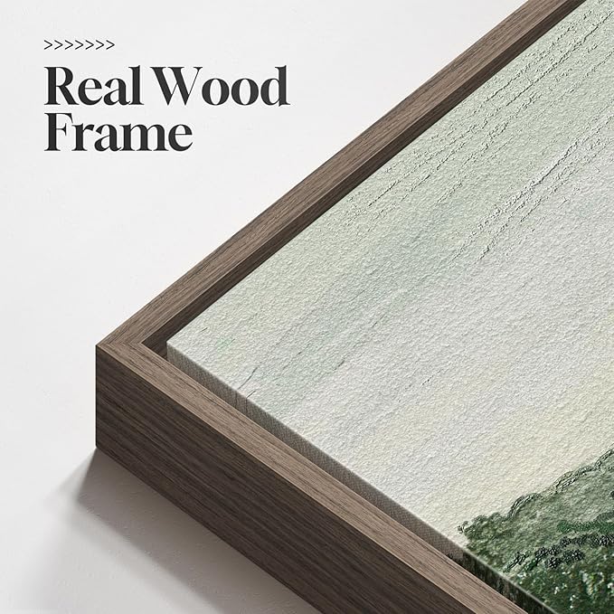 Extra Large Framed Landscape Rustic Wall Art for Living Room, Vintage Scenery Canvas Artwork Prints, Countryside Vast Field Grassland Picture Farmhouse Country Painting for Bedroom Decor 16x48 Inch