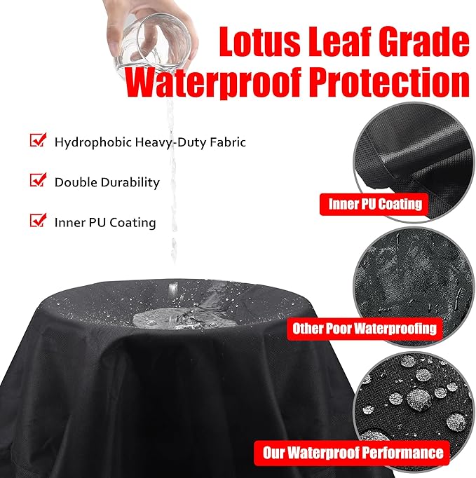 Grill Cover, 48 inch Heavy Duty BBQ Gas Grill Cover for Outdoor Grill, Waterproof, Weather Resistant, Anti-UV, Rip-Proof, Fade Resistant Barbecue Cover with Hook-and-Loop Straps for Most Grills