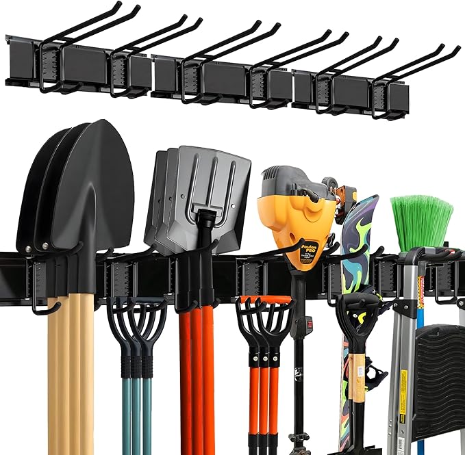 TIDYME Garage Wall Organizer | 48" Heavy-Duty Tool Storage Rack | Adjustable