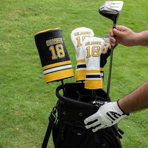 Golf Club Head Covers Funny Driver Headcover - Elegant Embroidery Premium Leather Gilmore Barrel Head Covers for Golf Clubs