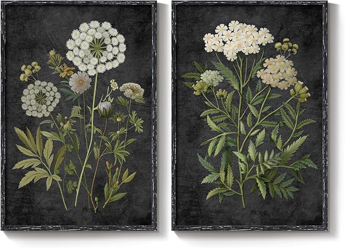 Large Framed Vintage Botanical Wall Art