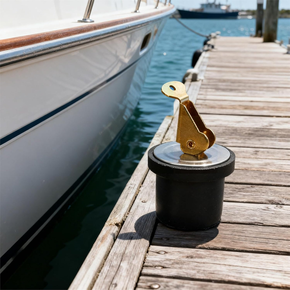 Boat Drain Plug - Brass Snap Plug with Rubber Seal | Marine Twist Accessories for Boats