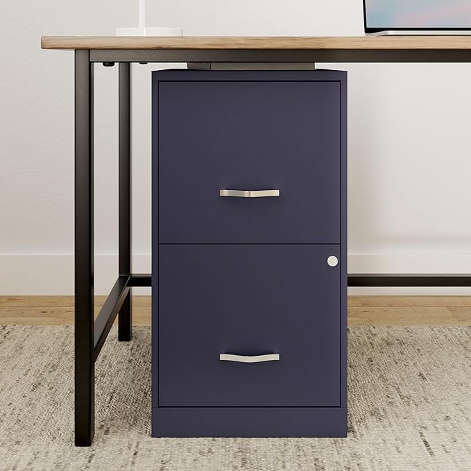 2 Drawer Locking Filing Cabinet | Pre-Assembled Steel Construction | Space-Saving Design is Perfect for Home and Small Office | Letter-Size | Assembled in North America