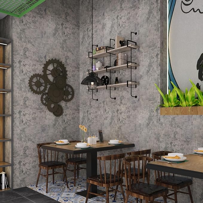 Extra Wide Large Size Grey Concrete Wallpaper Peel and Stick Industrial Cement
