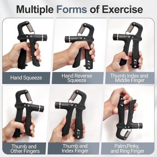Grip Strength Trainer Kit - Adjustable Resistance Forearm Strengthener | 5 Pack for Muscle Building & Recovery