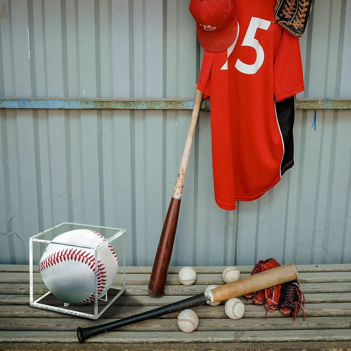 Skiennix Baseball Display Case - UV Protected Acrylic Holder for Official Size Baseballs | 12 Pack