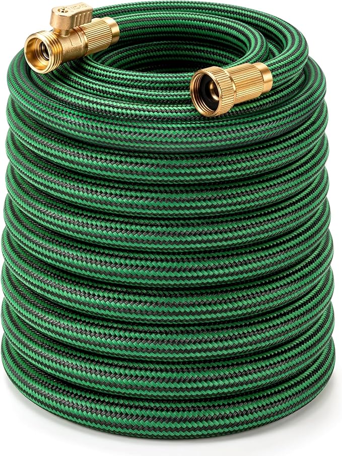 NON-EXPANDABLE Garden Hose 75 ft, Heavy Duty Flexible Water Hose, Kink Resistant Lightweight Hybrid Hose with Durable Fabric Skin, Leakproof Hose Male to Female Fittings