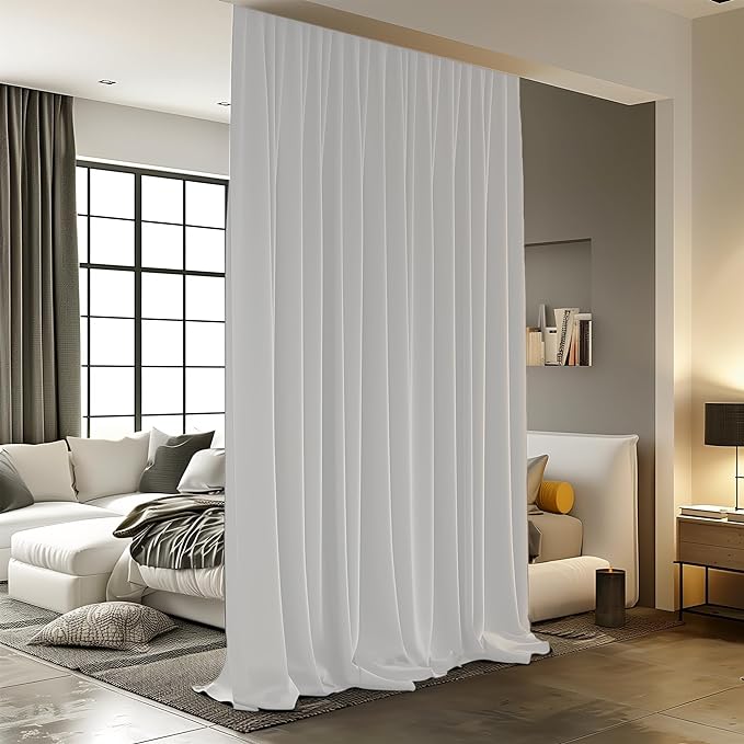 Room Divider Curtains for Ceiling Track Rod, 8.3 ft Wide x 9 ft Tall, 1 Panel