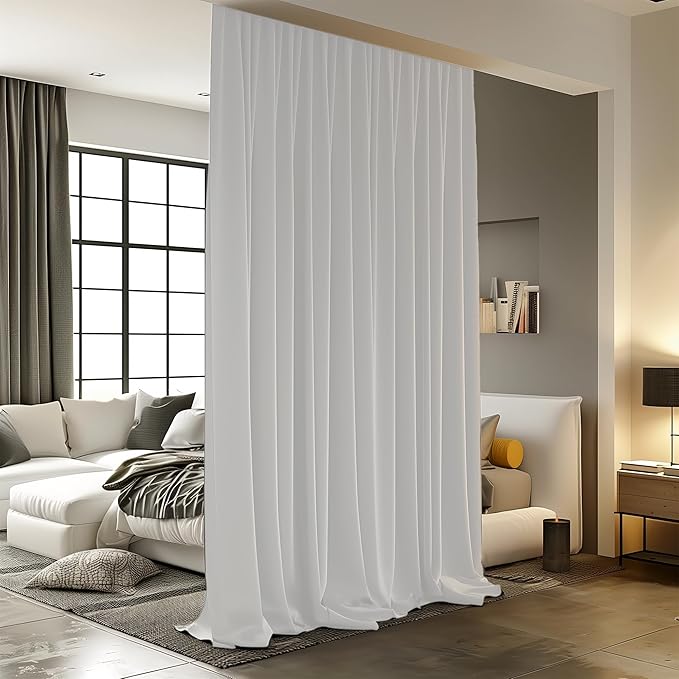 Room Divider Curtains for Ceiling Track Rod, 10 ft Wide x 9 ft Tall, 1 Panel