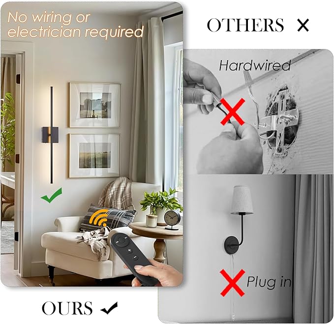 KARTOOSH Battery Operated Wall Sconces