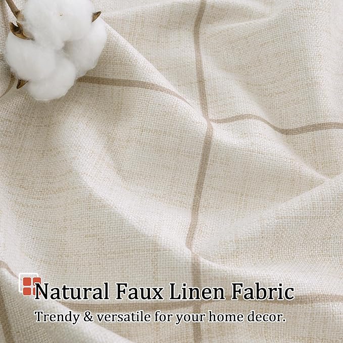 Lajode Linen Blackout Curtains for Living Room