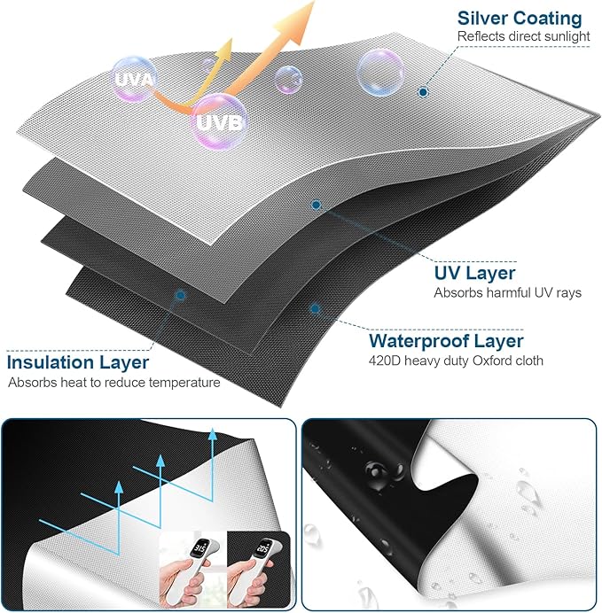 100% Blackout Curtains for Bedroom, Portable DIY Window Blinds, No Drill Window