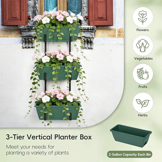 OYEAL Window Boxes Planters Deck Railing Planter Boxes