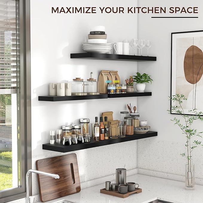 Venusmiles Floating Shelves for Wall 36 inch Long, Engineered Wood Wall Shelves
