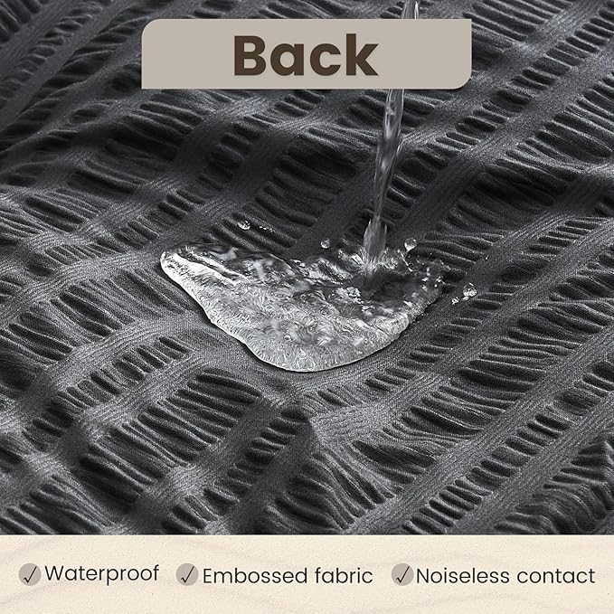 QUIETSEA Reversible Twin Mattress Topper Egg Crate Memory Foam Mattress Topper, Bamboo Viscose Mattress Pad Twin, Noiseless Waterproof Mattress Cover with Deep Pocket up to 21" (39" x 75", Grey)