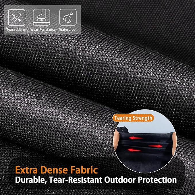 Grill Cover, Universal 65" BBQ Grill Cover for Outdoor Grill, Waterproof, Weather Resistant, Fade Resistant Gas Grill Cover with Adjustable Double Straps for Weber, Char-broil, Nexgrill, etc