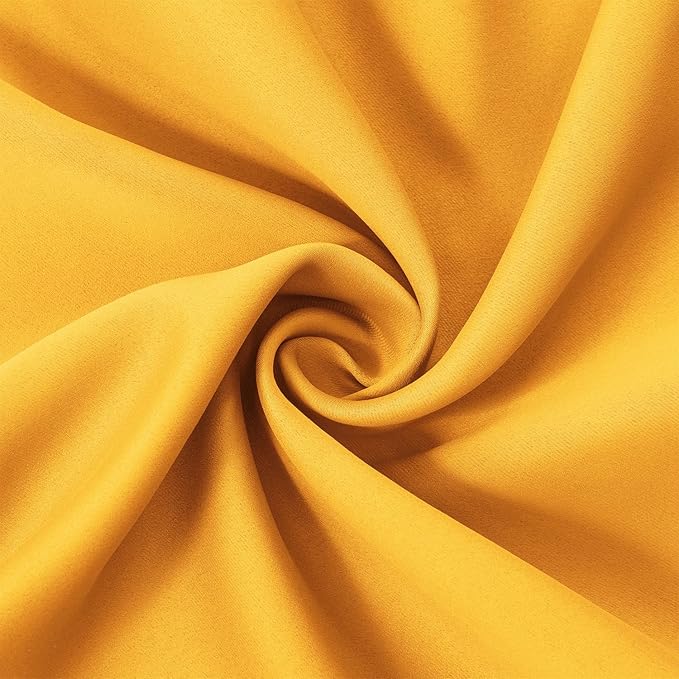 LEMOMO Yellow Blackout Curtains 66 x 63 Inch Length/Set of 2 Curtain