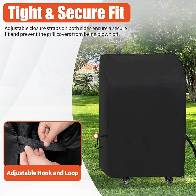 iCOVER Small Grill Cover - 30 inch Two Burner BBQ Gas Grills Covers 600D Heavy Duty Waterproof, Fits Weber/Char-Broil/Brinkmann/Nexgrill/Jenn Air/Pit Boss 3 Series with Collapsed Side Tables