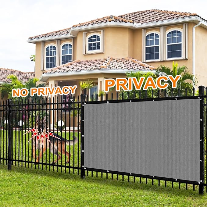 Artpuch 90% Sun Shade Cloth, 8 x 8 FT Pergola Shade Cover Canopy with Grommets, Sun Screen Fabric Tarp for Patio, Outdoor, Garden, Backyard, Blue Grey
