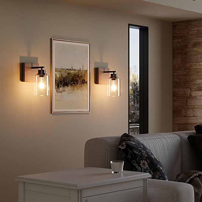 Battery Operated Wall Sconce Set of 2, Easy Install Dimmable Wireless Wall Lamps