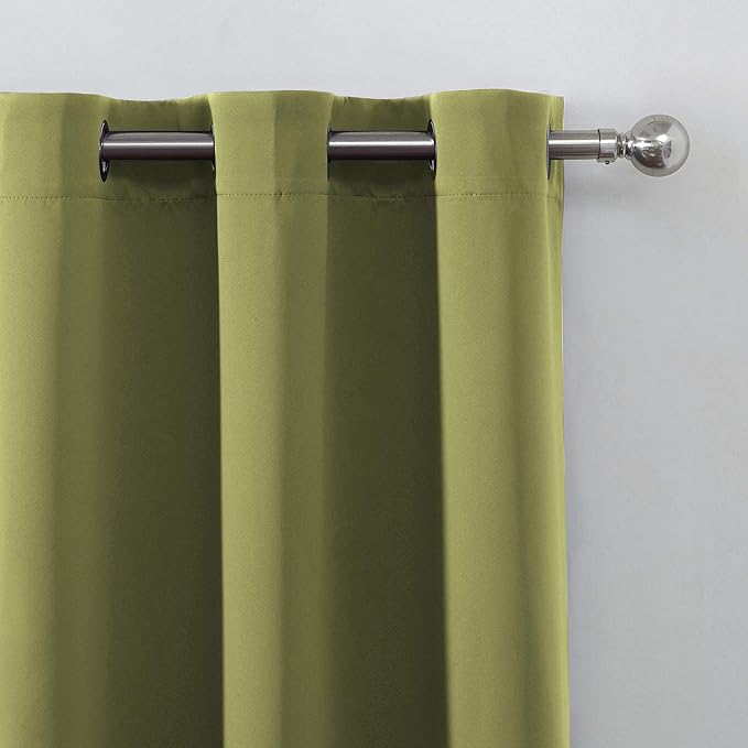 LEMOMO Blackout Curtains 52 x 45 inch/Olive Green Curtains Set of 2