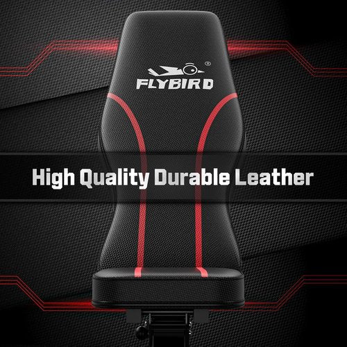 FLYBIRD Adjustable Bench,Utility Weight Bench for Full Body Workout- Multi-Purpose Foldable Incline Bench (Black)