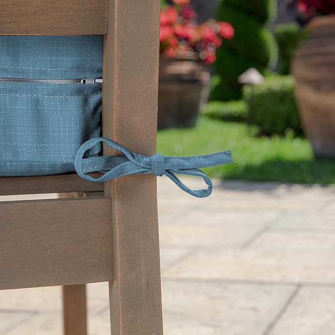 Arden Outdoor Deep Seat Cushion Set (4-Pack), 24 in x 24 in, Weather-Proof, Rain-Proof, Fade Resistant Patio Cushion for Chair, Sofa, and Couch French Blue Texture