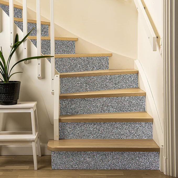 CRE8TIVE Charcoal Grey Holographic Glitter Wallpaper Border Peel and Stick
