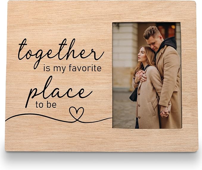 Engagement Picture Frame 8x10, Wedding Photo Frame, Engagement Gifts for Couple, Engaged Gift for Newly Engaged, Wedding Gifts for Him Her, Together is My Favorite Place Photo Frame 5x7