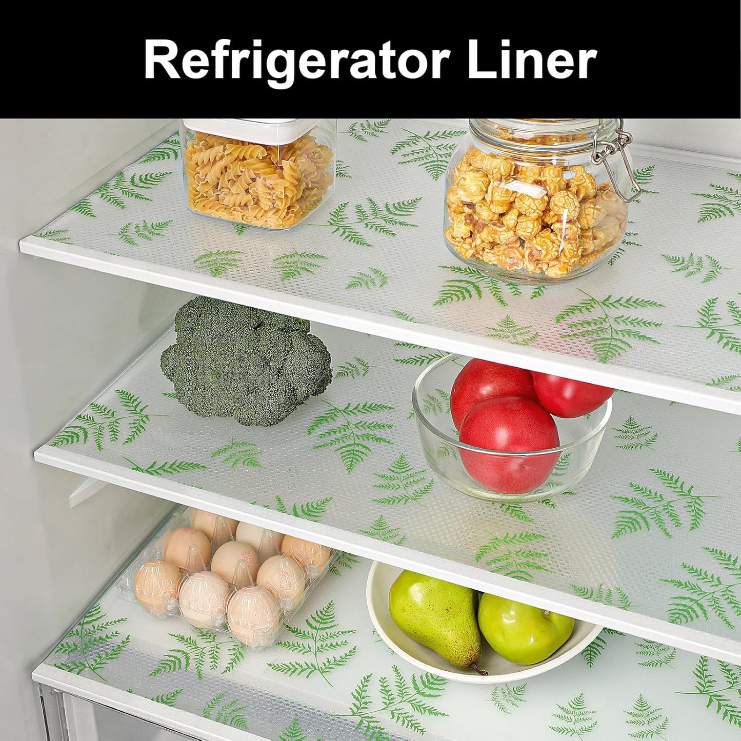 Cooyes Shelf Liner Drawer Liners, Shelf Liners for Kitchen Cabinets, Non Adhesive Cabinet Liner, EVA Waterproof Non-Slip Refrigerator Liners for Kitchen, Drawer