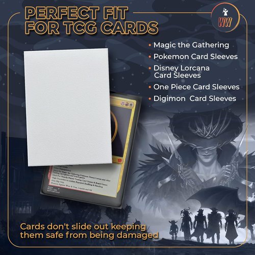 MTG Card Sleeves - White Matt Textured for Smooth Shuffling | 100 Micron Thickness, 66mm x 90mm
