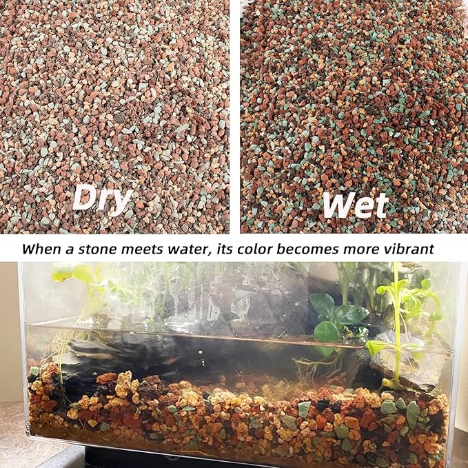 45lb Mix Lava Rocks for Plants in Door -Gravel Pebbles for Bonsai Succulent Cactus Potting Soil and Vase Fillers, Fairy Gardening,Top Dressing
