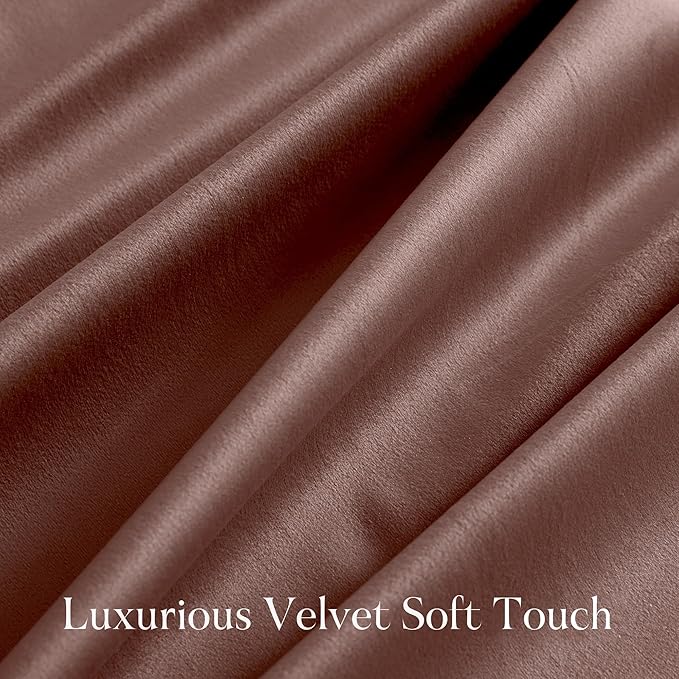 NICETOWN Pink Velvet Curtains 102 inches