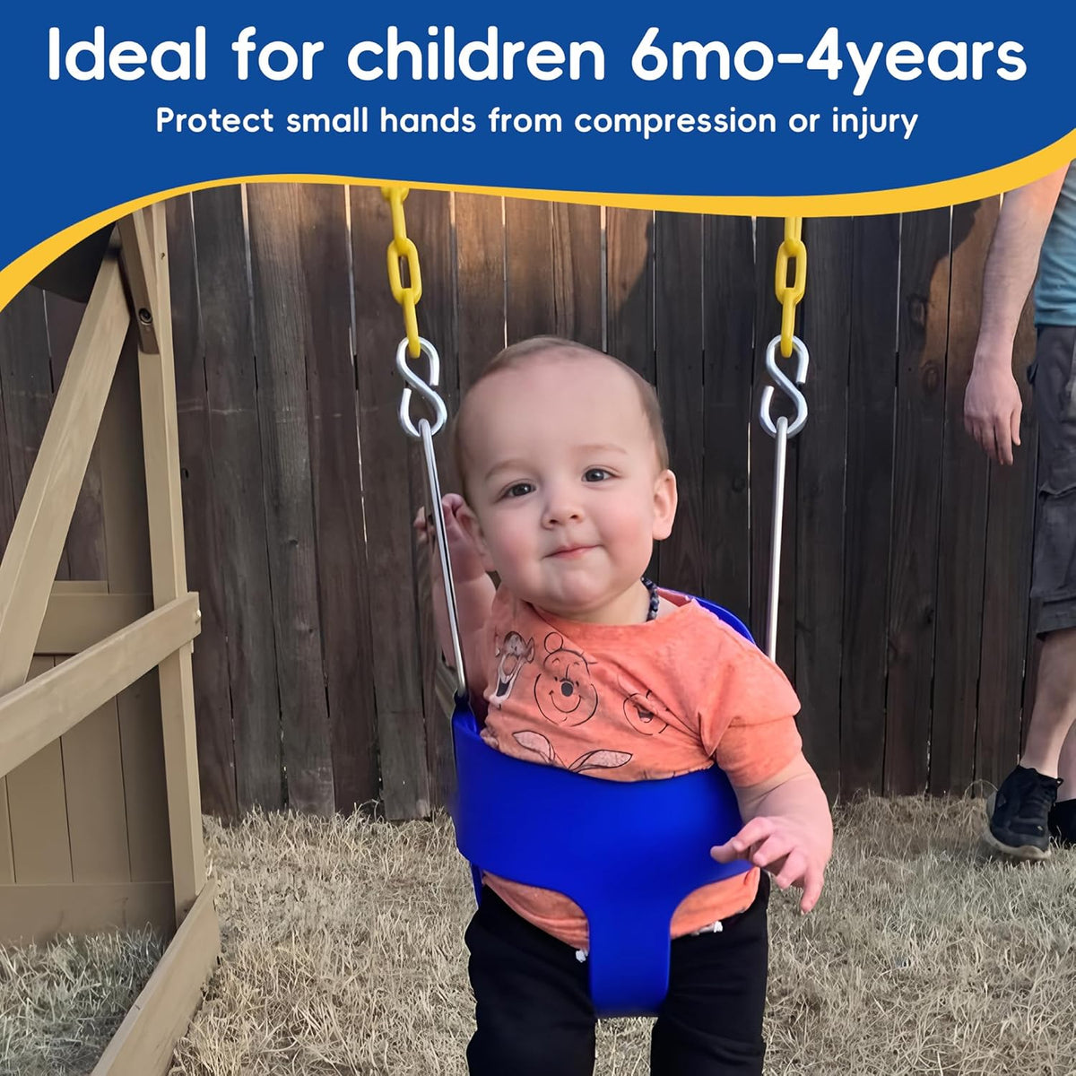 Take Me Away Toddler Swing - High Back Bucket Seat with Plastic-Coated Chains | Compatible with Swing Set Accessories